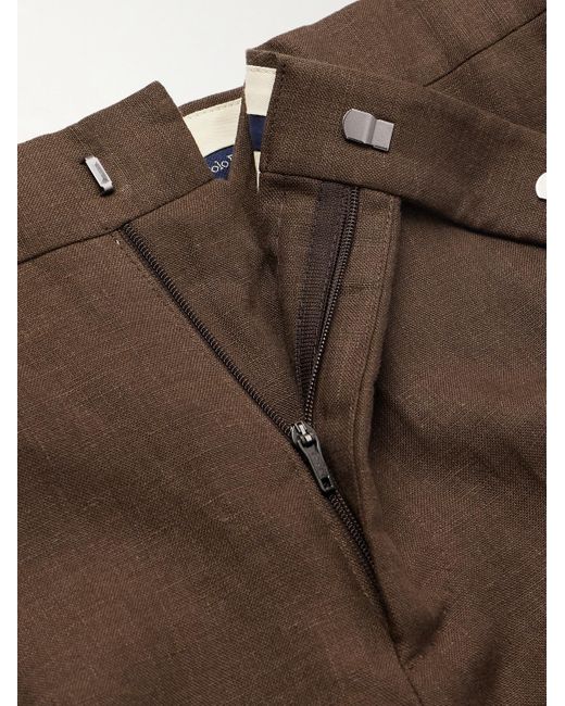 Polo Ralph Lauren Gerade geschnittene Anzughose aus Leinen in Brown für Herren