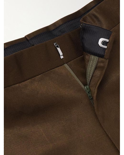 Tom Ford Brown Dyllan Straight-Leg Silk And Linen-Blend Twill Suit Trousers for men