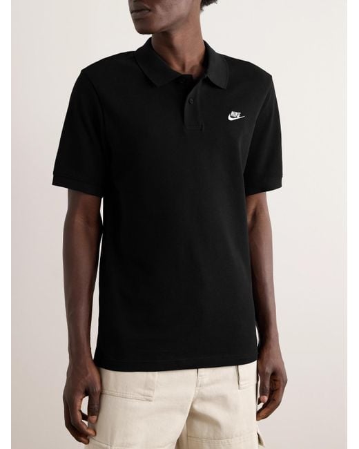 Nike Club Polohemd aus Baumwoll-Piqué mit Logostickerei in Black für Herren