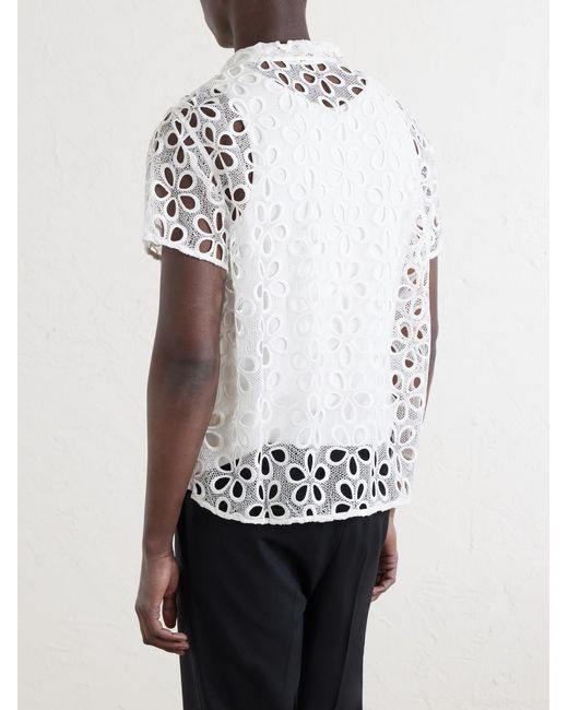 Bode White Primrose Cotton-lace Shirt for men