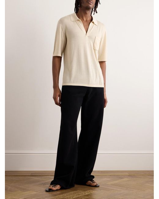 Saint Laurent Natural Wool Polo Shirt for men
