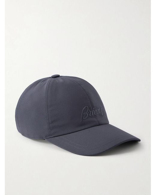 Brioni Blue Logo-Embroidered Shell Baseball Cap for men