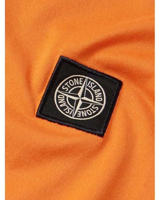 Stone Island T-Shirt aus Baumwoll-Jersey mit Logoapplikation in Orange für Herren