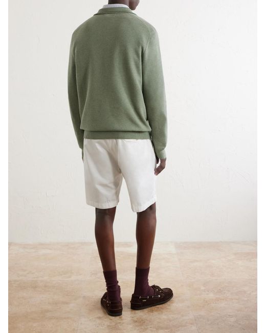 Polo Ralph Lauren Green Logo-Embroidered Cotton Half-Zip Sweater for men