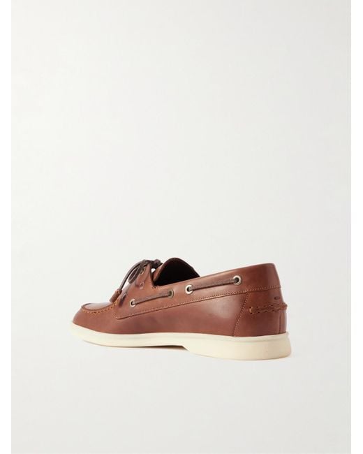Loro Piana Bootsschuhe aus Leder in Brown für Herren