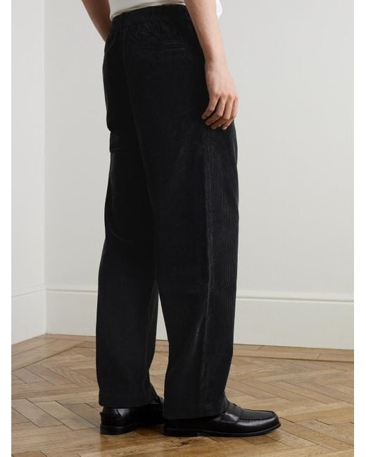 Polo Ralph Lauren Easy gerade geschnittene Hose aus Baumwollcord mit Kordelzugbund in Black für Herren