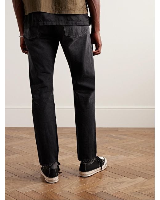 Kapital Black Slim-Fit Straight-Leg Stone-Washed Jeans for men