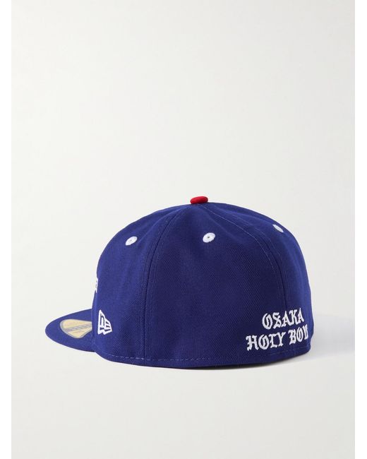 SAINT Mxxxxxx Blue Born X Raised New Era Embroidered Canvas Trucker Cap