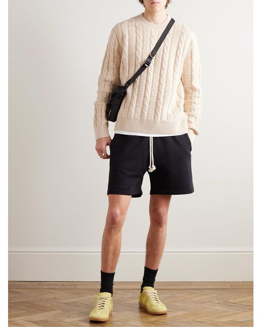 Acne Natural Kelvir Face Cable-Knit Wool-Blend Sweater for men