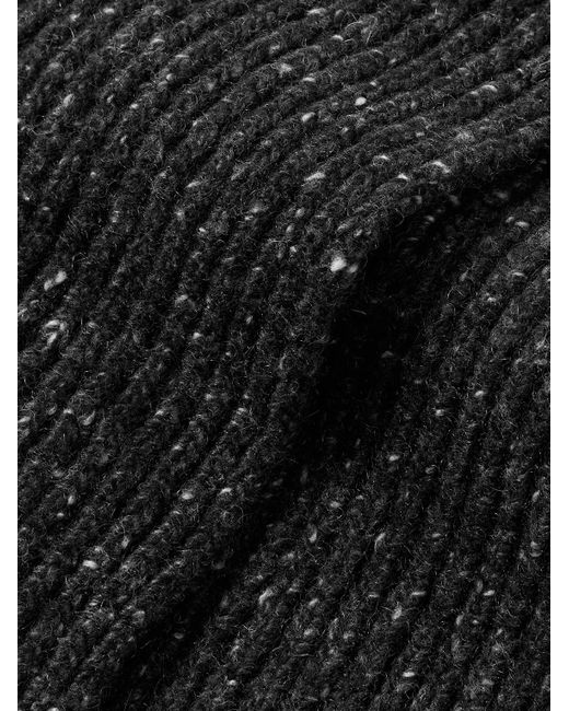 Inis Meáin Blue Ribbed Cashmere Scarf for men