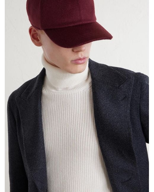 Canali Blue Nuvola Wool And Cashmere-Blend Coat for men