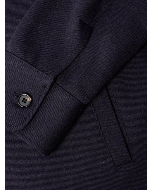 Loro Piana Blue Whitney Cotton, Silk And Cashmere-Blend Shirt Jacket for men