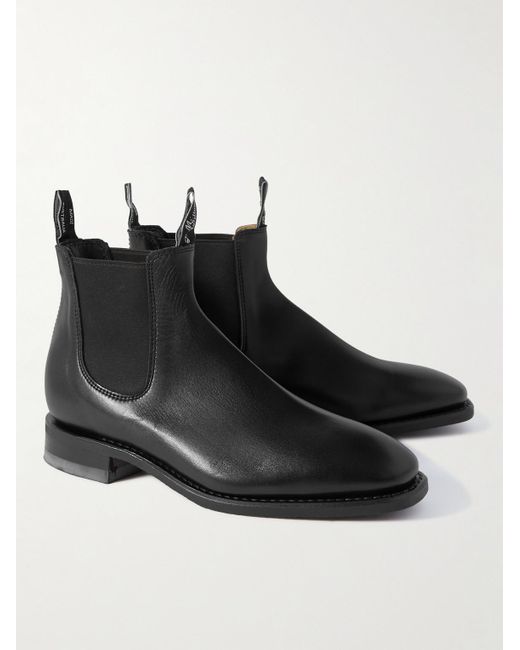 R.M.Williams Black Comfort Craftsman Leather Chelsea Boots for men