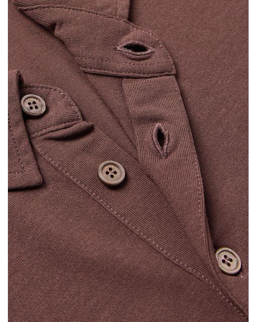 Slowear Brown Incotex Zanone Slim-Fit Icecotton Polo Shirt for men