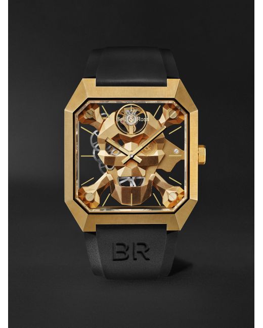 Bell & Ross Black Br 01 Cyber Skull Limited Edition Hand-Wound 45Mm Bronze And Rubber Watch, Ref. No. Br01-Csk-Br for men