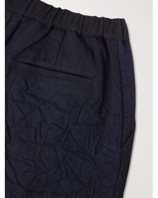 Blue Blue Japan Blue Straight-Leg Wool-Blend Trousers for men