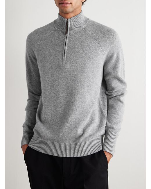 Sid Mashburn Gray Cashmere Half-zip Sweater for men