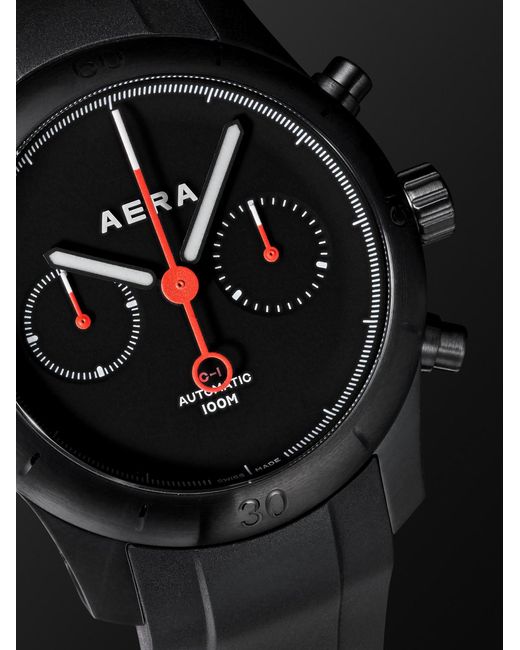 Aera Black C-1 Chrono Automatic Chronograph Stainless Steel And Scuba Watch, Ref. C-1 Shadow for men