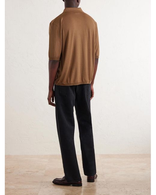 Saint Laurent Natural Wool Polo Shirt for men