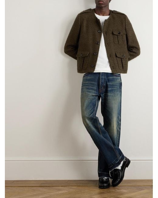 Céline Green Cashmere-Blend Bouclé Jacket for men