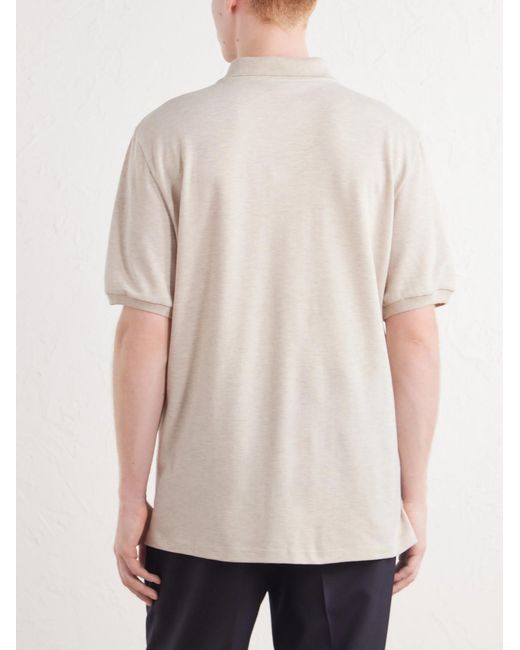 Ralph Lauren Natural Logo-embroidered Cotton-piqué Polo Shirt for men