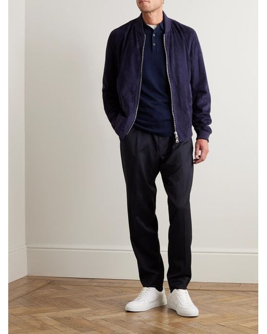 Mr P. Blue Merino Wool Polo Shirt for men