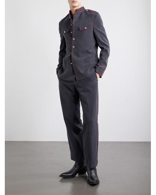 Enfants Riches Deprimes Blue Henri's Everyday Straight-Leg Linen Trousers for men