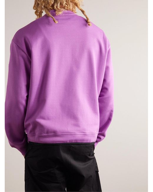 Moncler Purple Logo-Print Cotton-Jersey Sweatshirt for men