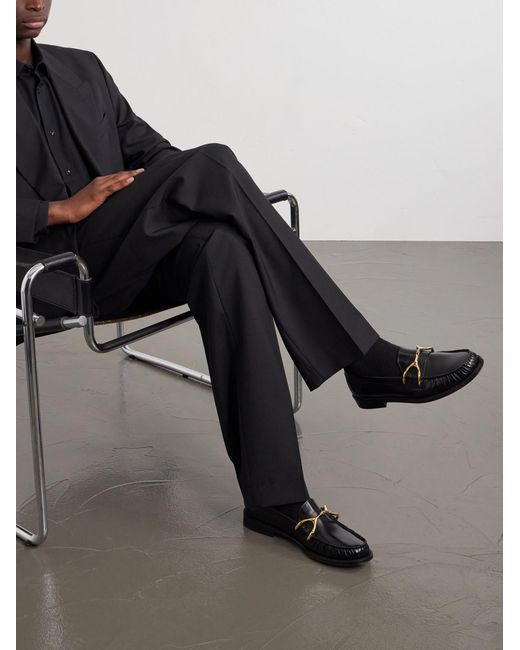 McQueen Black Leather Loafers for men