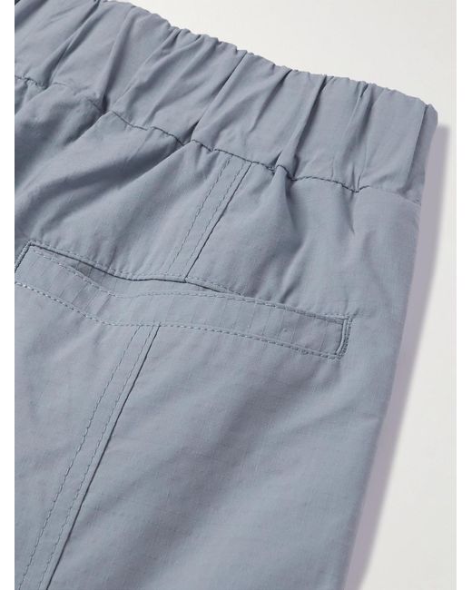 Adish Blue Sur Straight-Leg Logo-Appliquéd Ripstop Shorts for men