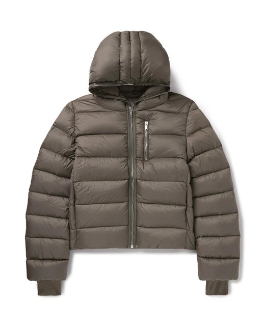 Rick Owens Brown Slim-Fit Quilted Shell Down Hooded Jacket for men