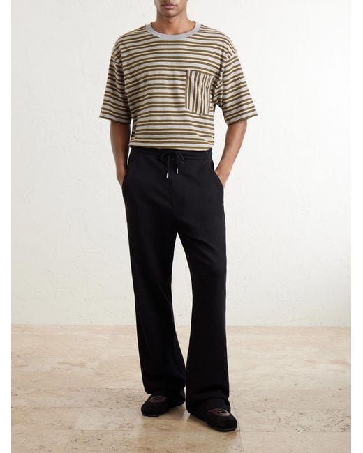 Dries Van Noten Gray Heso Striped Cotton-Jersey T-Shirt for men