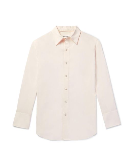 Saint Laurent White Faille Shirt for men