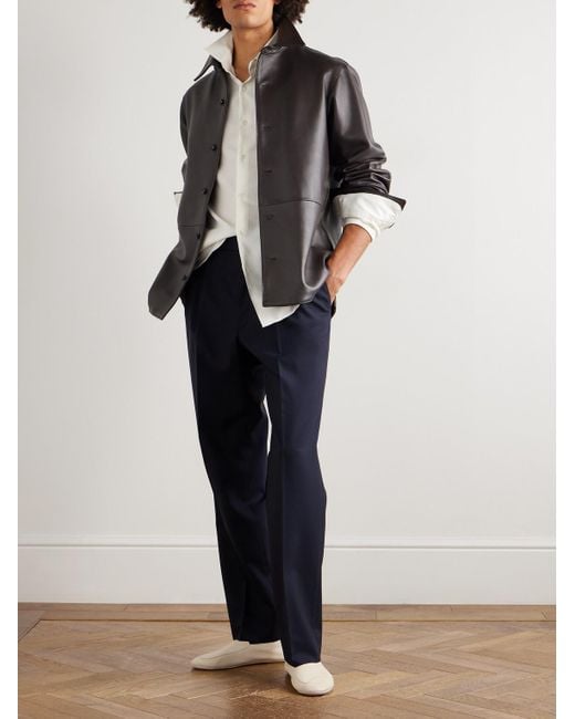 Zegna Natural Cotton And Cashmere-Blend Twill Shirt for men