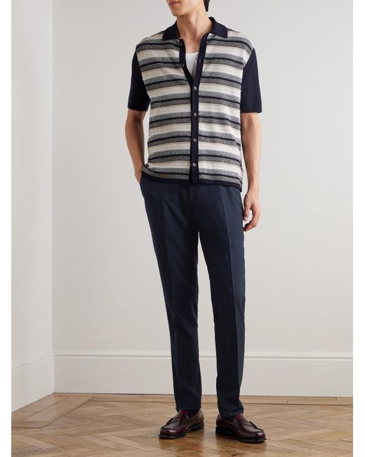 Mr P. Blue Philip Slim-Fit Super 150S Wool Suit Trousers for men