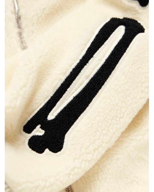 Amiri Natural Bones Appliquéd Logo-Embroidered Fleece Jacket for men