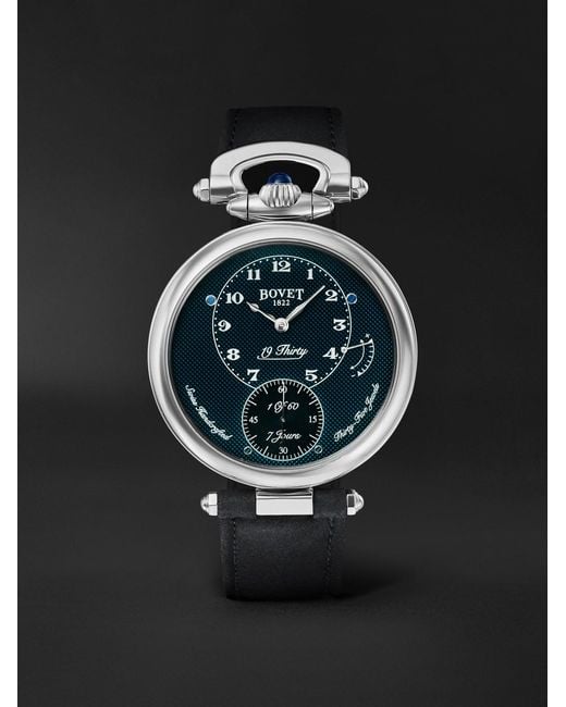 Bovet Black 19thirty Limited Edition Hand-wound Stainless Steel Watch for men