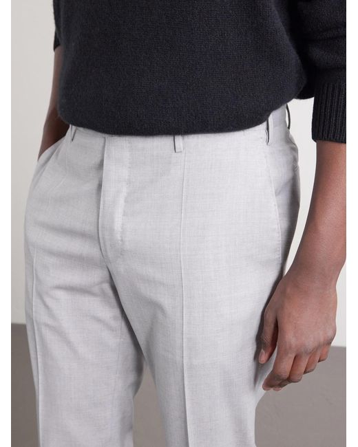 Slowear White Slim-Leg Wool Trousers for men