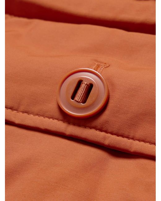FRIZMWORKS Orange Karakoram Quilted Cotton-Blend Hooded Down Jacket for men