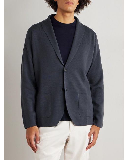 Thom Sweeney Blue Merino Wool Blazer for men