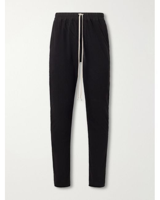 Rick Owens Black Berlin Tapered Cotton-Jersey Sweatpants for men