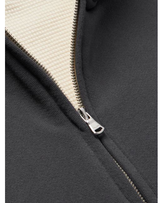 CHERRY LA Gray Logo-appliquéd Cotton-jersey Zip-up Hoodie for men