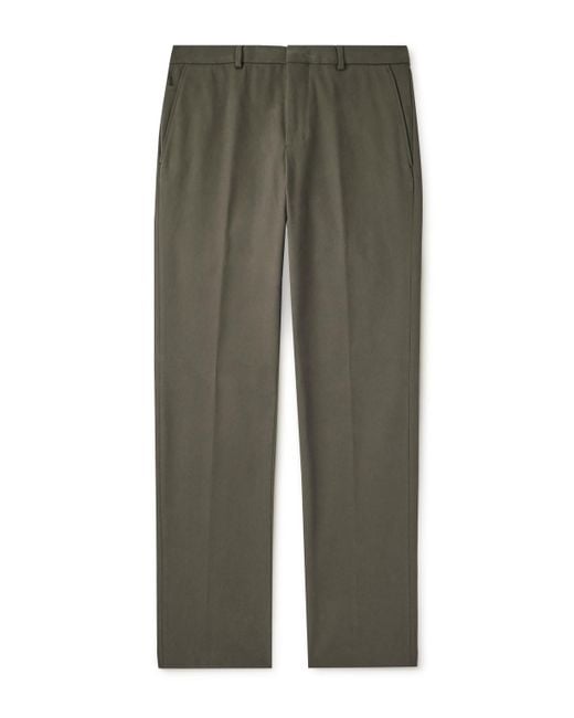Loro Piana Green Jarno Austin Straight-leg Stretch-cotton Twill Trousers for men