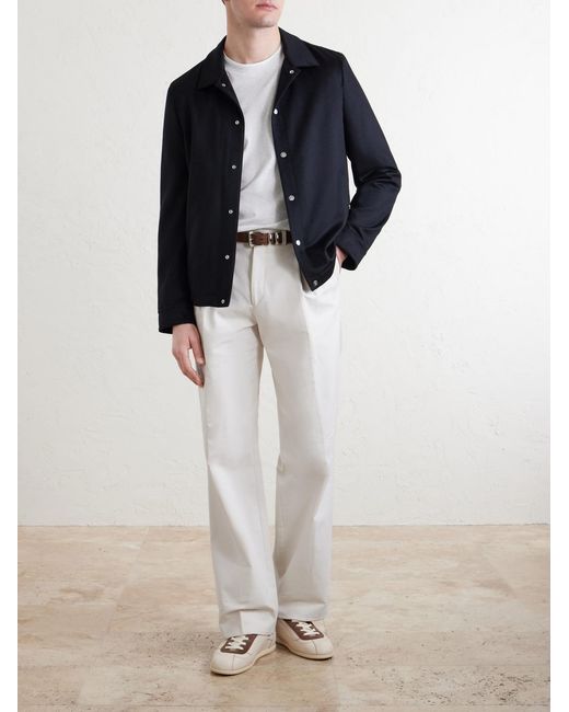 Brunello Cucinelli Blue Cashmere Overshirt for men