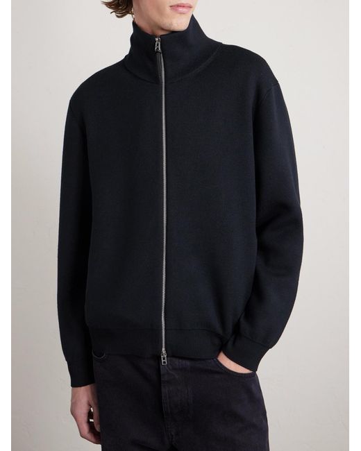 Tom Ford Black Wool-Blend Zip-Up Cardigan for men