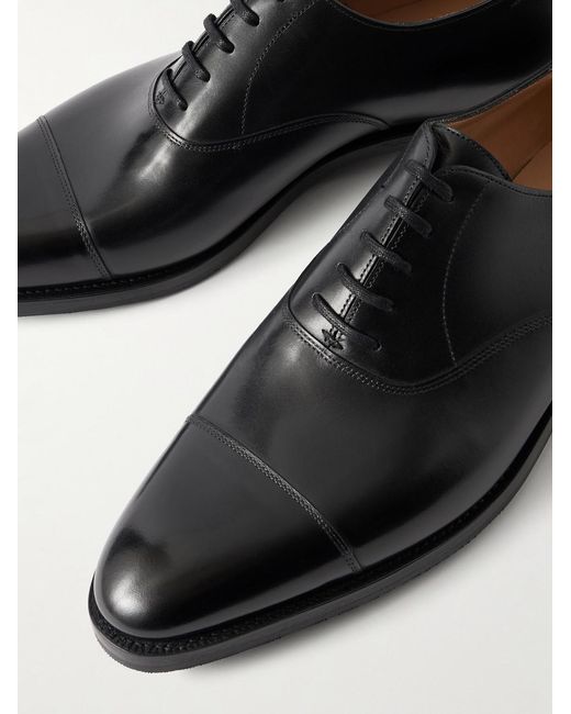 John Lobb Black City Ii Leather Oxford Shoes for men