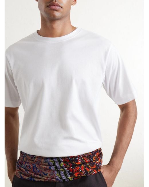 Dries Van Noten White Hertz Cotton-Jersey T-Shirt for men