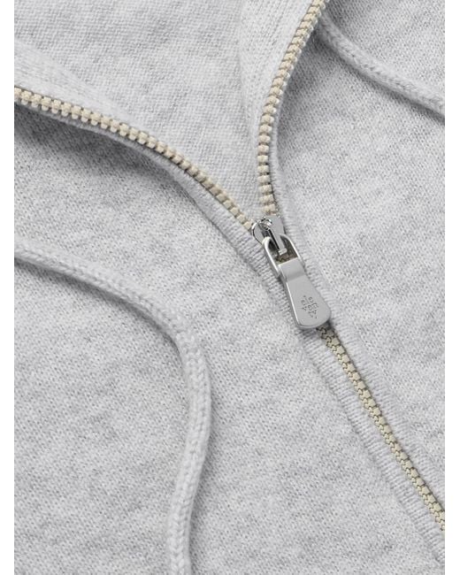 Eleventy Gray Cashmere Zip-Up Hoodie for men