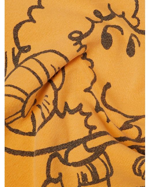 SAINT Mxxxxxx Yellow Distressed Printed Cotton-Jersey Sweatshirt for men