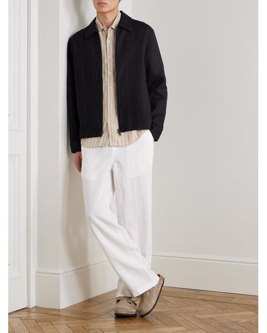 NN07 Natural Deon 5728 Striped Linen Shirt for men